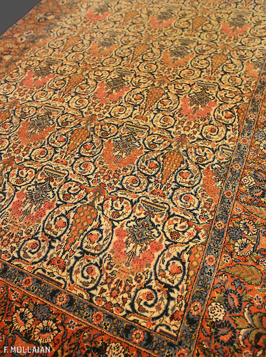 All-over Antique Persian Kashan Floral Rug n°:20316098